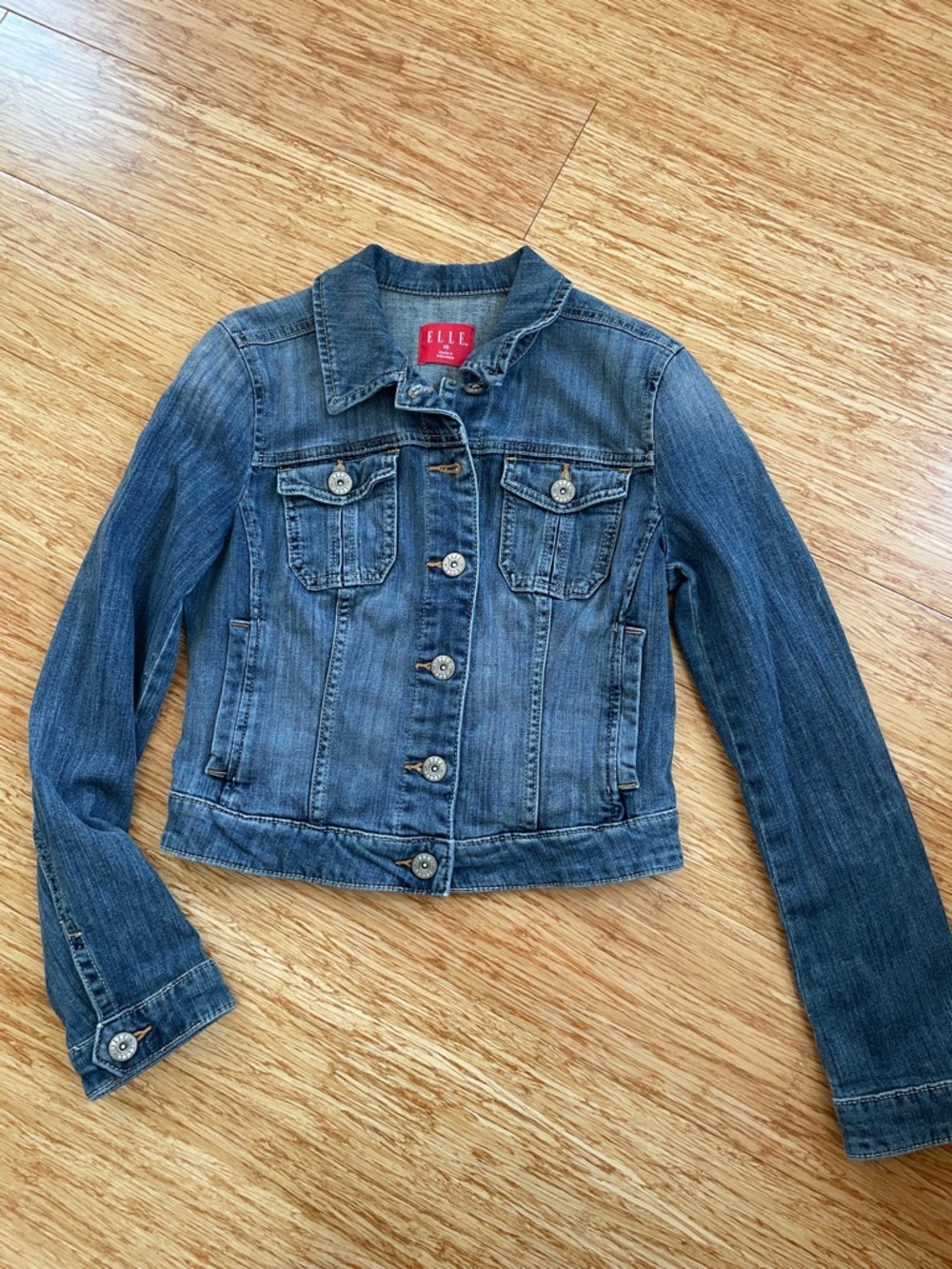 ELLE Blue Denim Jacket - Classic Jean Coat xs